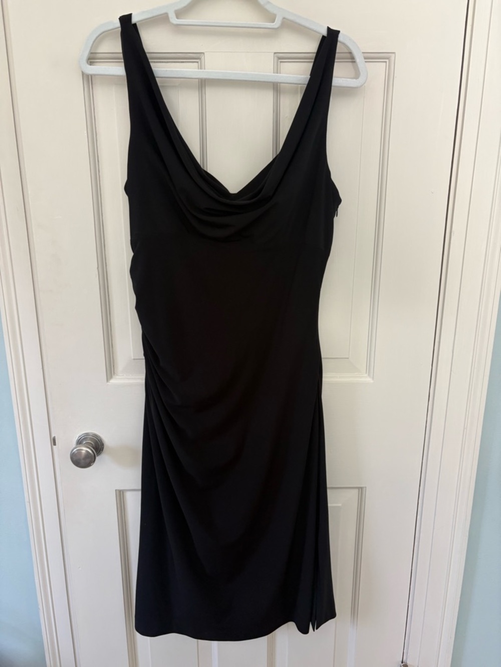 White House Black Market Black Cowl-Neck Midi Dress